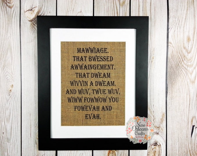 Mawwiage 11x14 Framed Burlap Print Mawwiage That Bwessed - Etsy