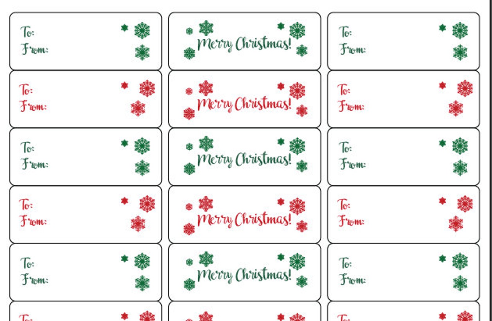 Printable Gift Labels Instant Download 4 Christmas Designs - Etsy