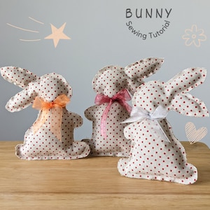 Easter Bunny Rabbit Sewing Pattern, Digital Download 2 patern-6 sizes, DIY Stuffed Bunny Easy Holiday Tutorial, Easter Gifts & Decor