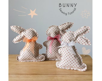 Easter Bunny Rabbit Sewing Pattern, Digital Download 2 patern-6 sizes, DIY Stuffed Bunny Easy Holiday Tutorial, Easter Gifts & Decor