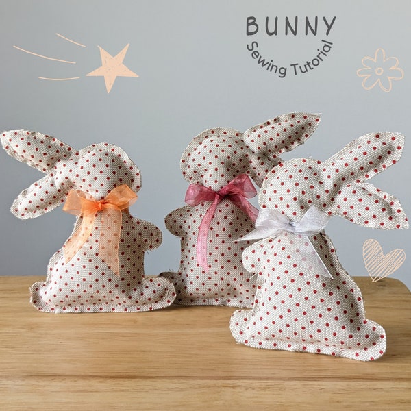 Easter Bunny Rabbit Sewing Pattern, Digital Download 2 patern-6 sizes, DIY Stuffed Bunny Easy Holiday Tutorial, Easter Gifts & Decor