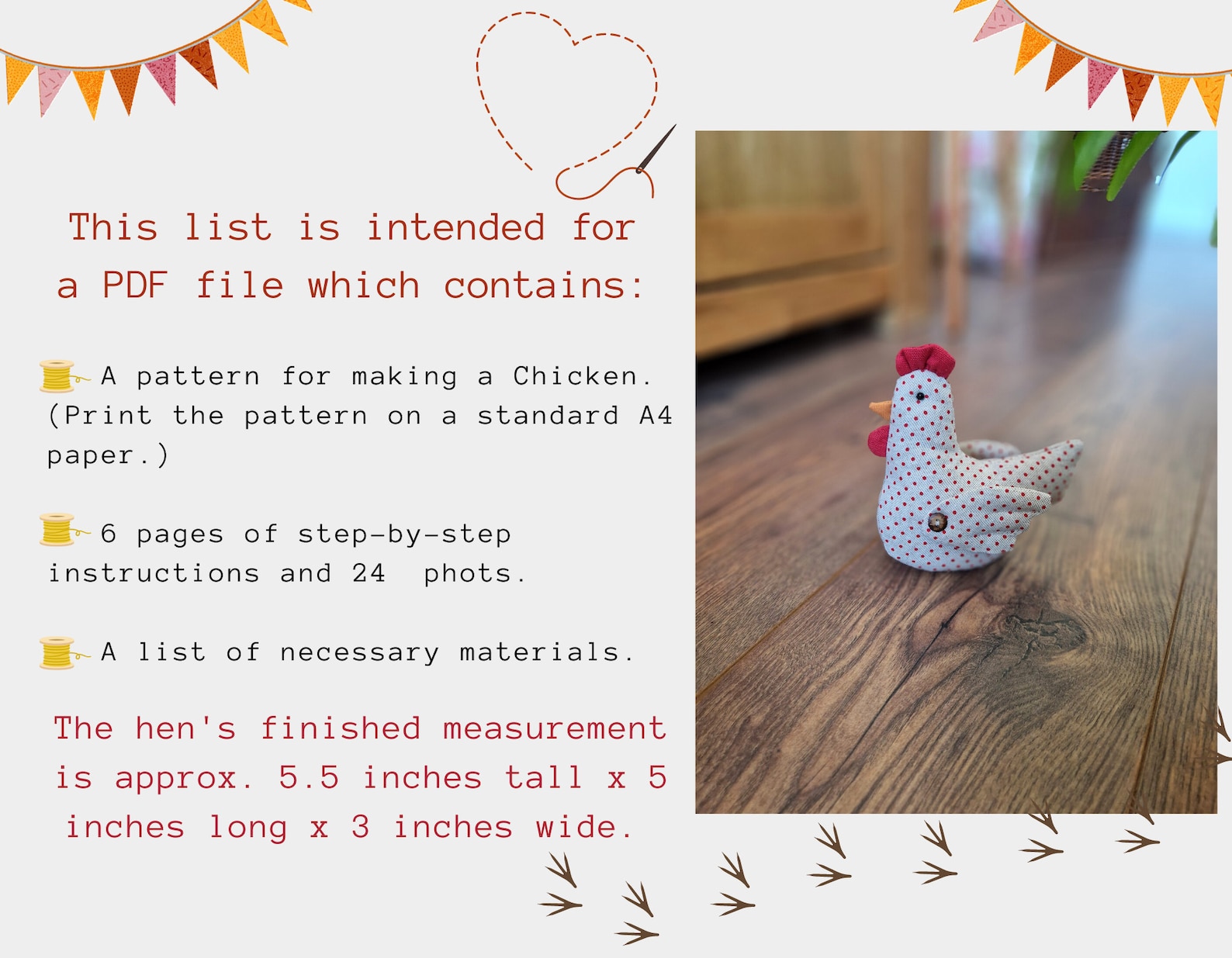 Linen Stuffed Chicken Sewing Pattern – DIY Fabric Toy (PDF Pattern) - Etsy