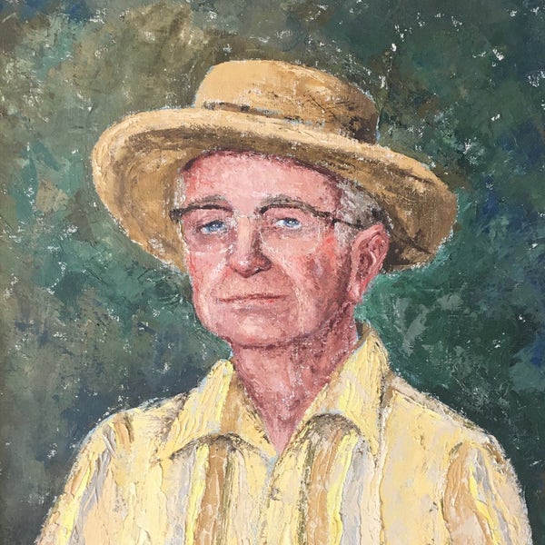 RESERVED Vintage Portrait of a Man with a Hat