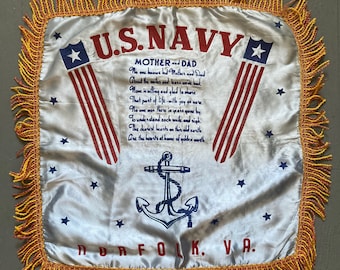 Vintage U.S. Navy Silk Pillowcase