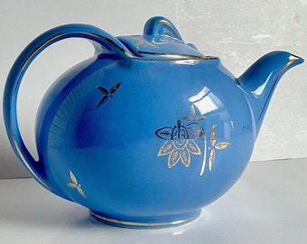 Vintage Hall Cadet Blue teapot USA