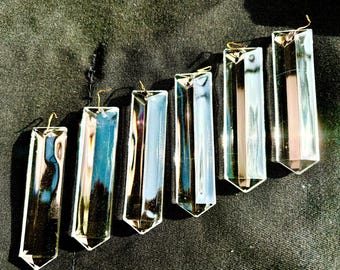 Cristales prismáticos vintage de 3” para atrapasol de araña... juego de 6.