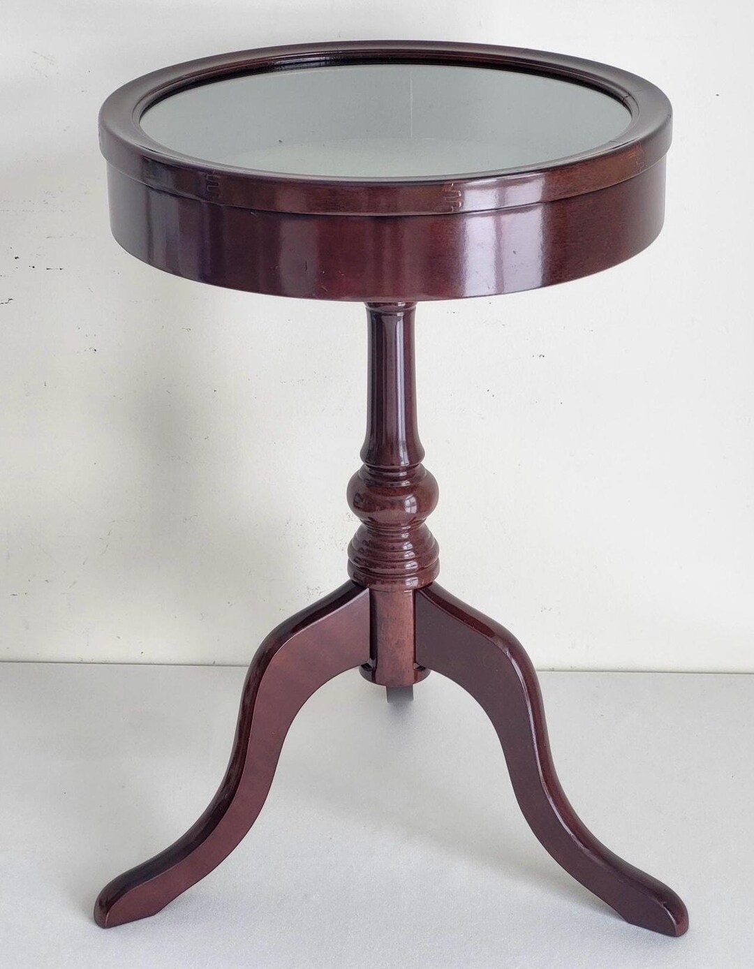 Bombay Company Display Table Glass Top. Circa 1991. Tripod Felted ...