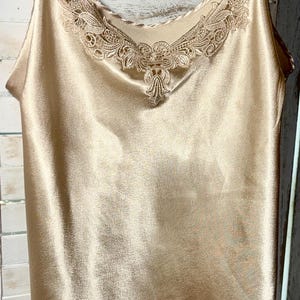 Camisola vintage de seda para mujer XL