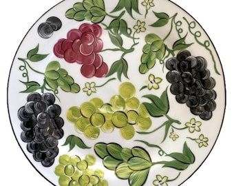 Prato de frutas I. Godinger & Co, 26,7 cm de diâmetro, para servir uvas, para casa ou festa (estilo vintage).