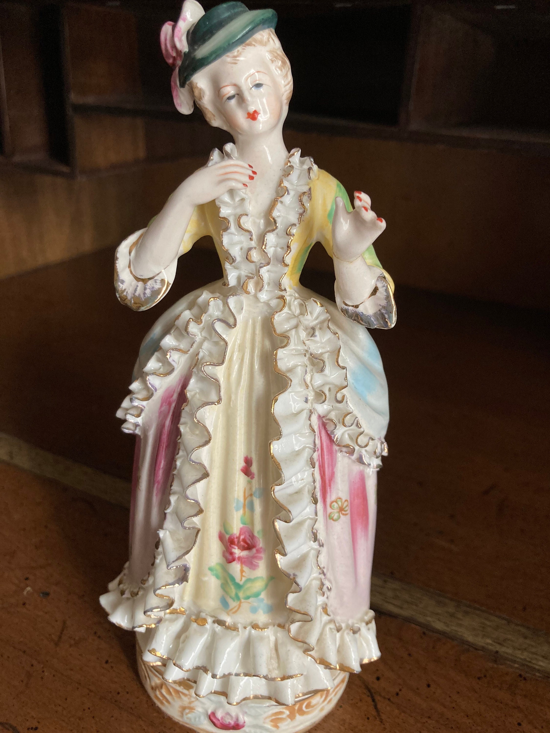 Antique Wales China Ware Porcelain Figurines Hand painted Man Etsy