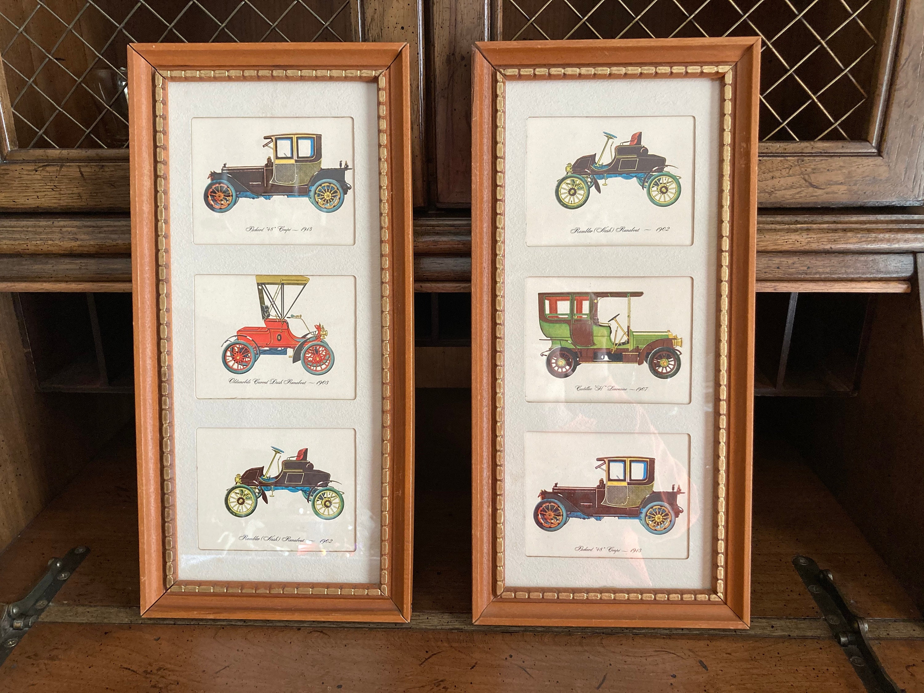 Antique Car Automobile Pair Pictures Lambert Products Gold - Etsy.de