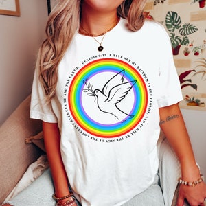 Rainbow Shirt, Christian Rainbow Shirt, Bible verse shirt, Church Shirt, Genesis 9:13, Unisex Shirt, Faith shirt, Rainbow, Gods Rainbow