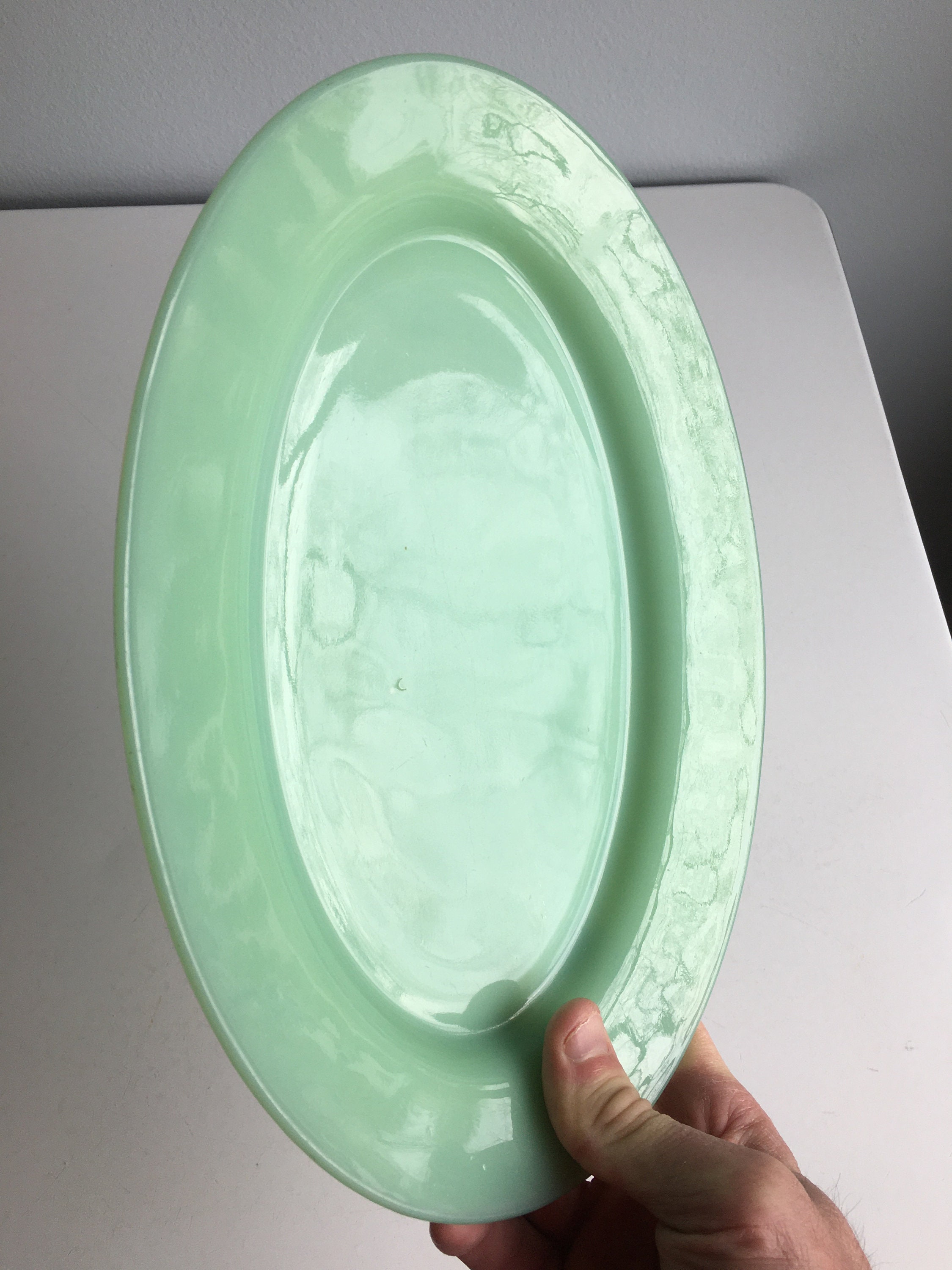 Vintage Fire King Jadeite Restaurant Ware Oval Platter Etsy