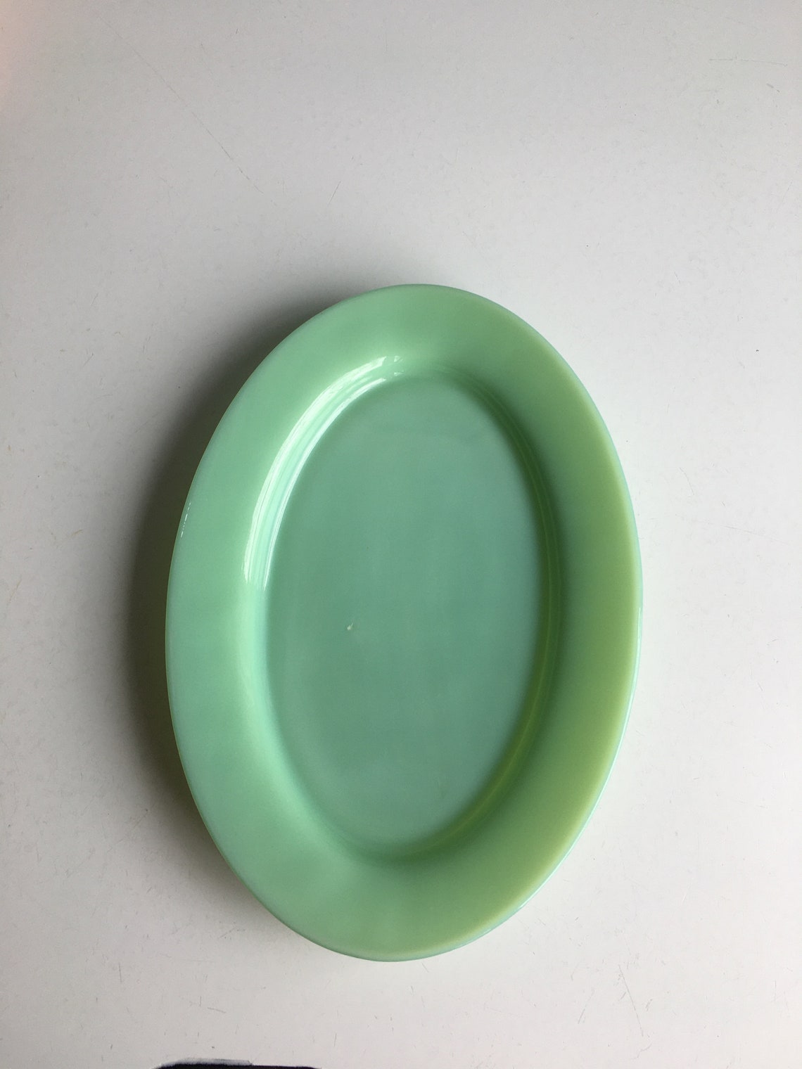 Vintage Fire King Jadeite Restaurant Ware Oval Platter Etsy
