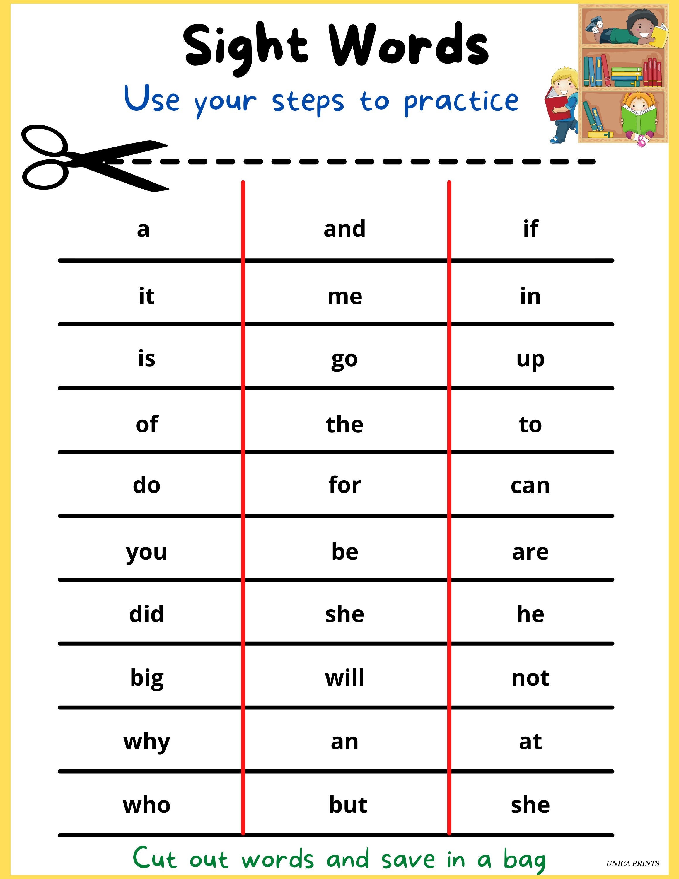 Learn To READ 5 Step Guide 30 Sight WORDS Cut out Etsy