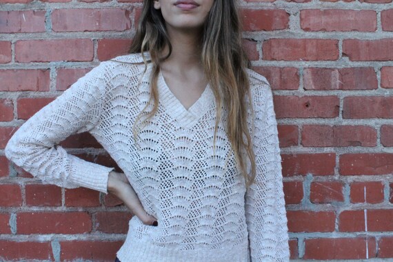 Trendy Women's Crochet Sweater, retro clothing, vi