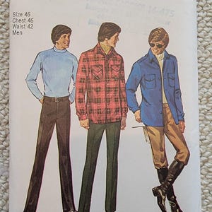 May include: Simplicity sewing pattern 9694 featuring illustrations of three outfits. The pattern includes sizing information: Size 46, Chest 46, Waist 42. The price is $1.00 in Canada and South Africa.