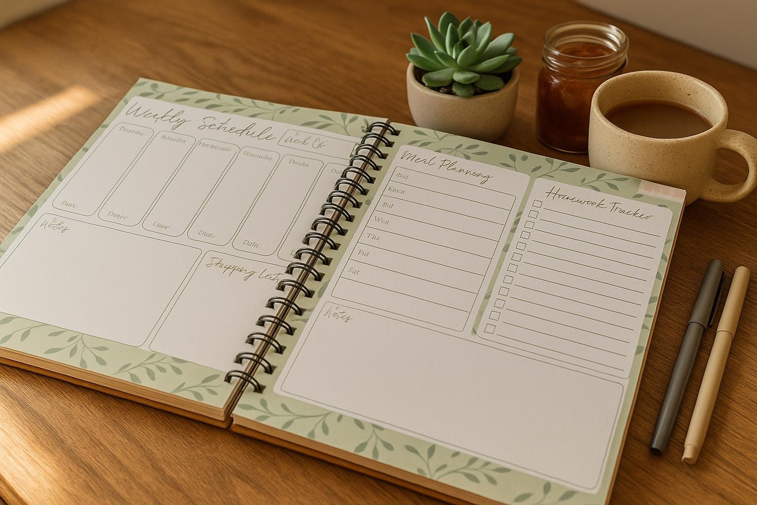 College Mom Planner | Printable Weekly Organizer | Meal & Homework Tracker | Undated Digital PDF for Busy Moms - Thumbnail 2