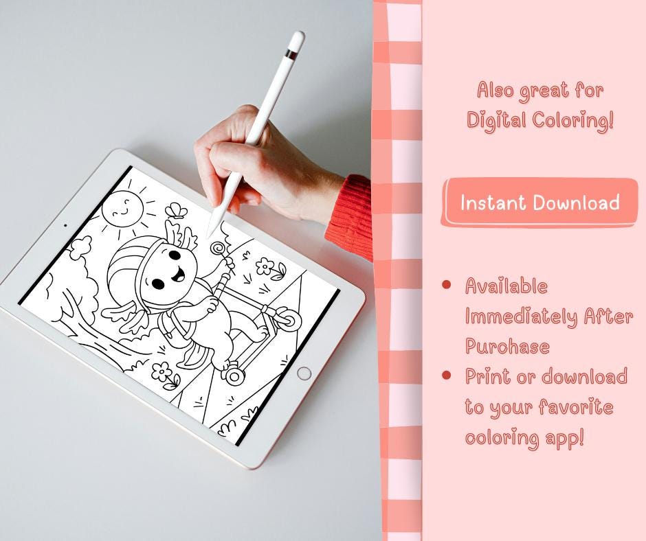 Adventures of Cozy the Axolotl – 15 Printable Coloring Pages for Kids; Cute Animal Coloring Book PDF; Axolotl Coloring Pages - Thumbnail 2