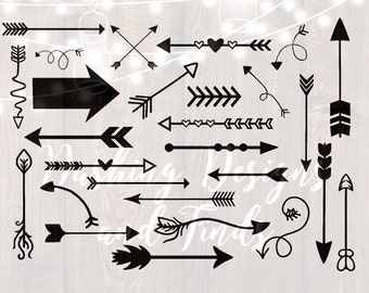 DIGITAL DOWNLOAD arrow clipart - arrows svg - png files - heart arrow svg - tribal arrow - arrow with feather - arrow with heart - cut files