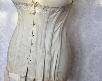 Titanic era corset hip smoothing Edwardian cotton new old stock