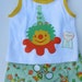 Unique baby clown motif vest top and shorts age 2-3 vintage new 70's