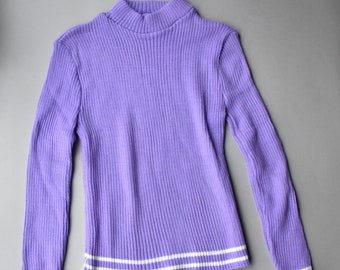 Purple 70's polo neck jumper girls age 6