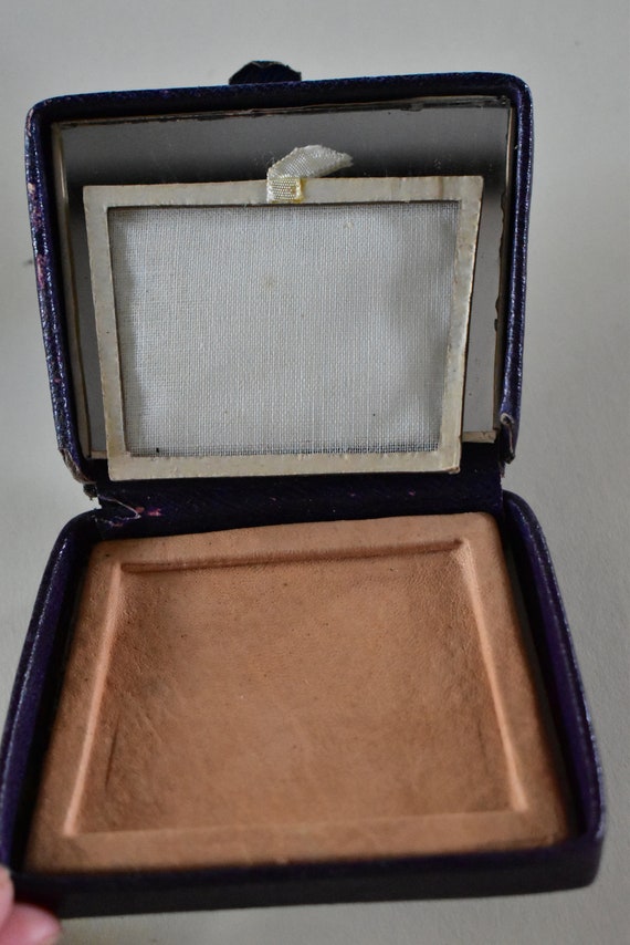 vintage leather compact 50's 60's purple - image 2