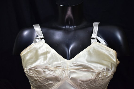 Ivory satin bra top Golden age of Hollywood vinta… - image 4