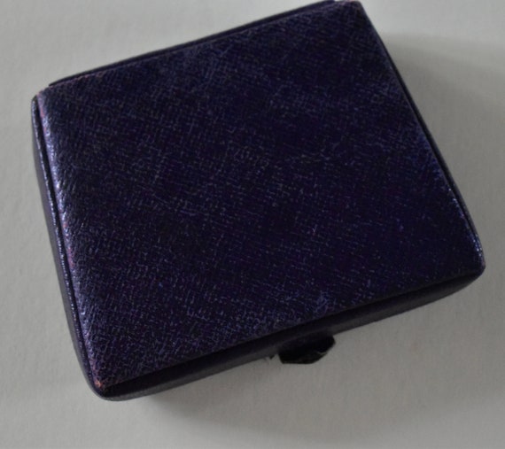 vintage leather compact 50's 60's purple - image 5