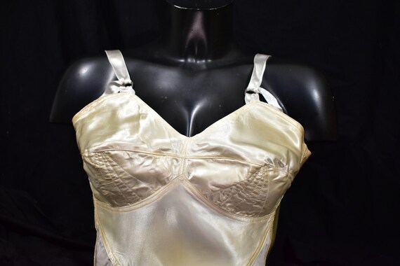 Ivory satin bra top Golden age of Hollywood vinta… - image 5