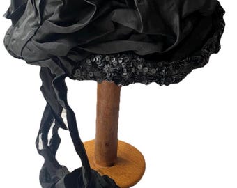 Original Victorian hat gothic wedding steam punk mourning black