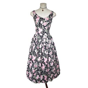 vintage Laura Ashley dress 80&#39;s black floral lace back cottagecore countrycore