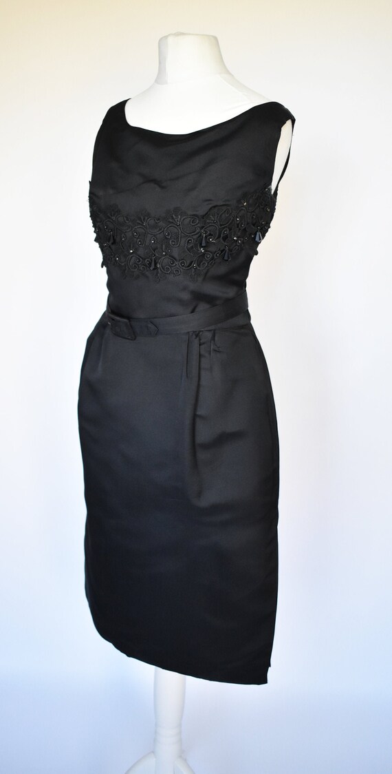 large vintage 40's utility marked black dress crea