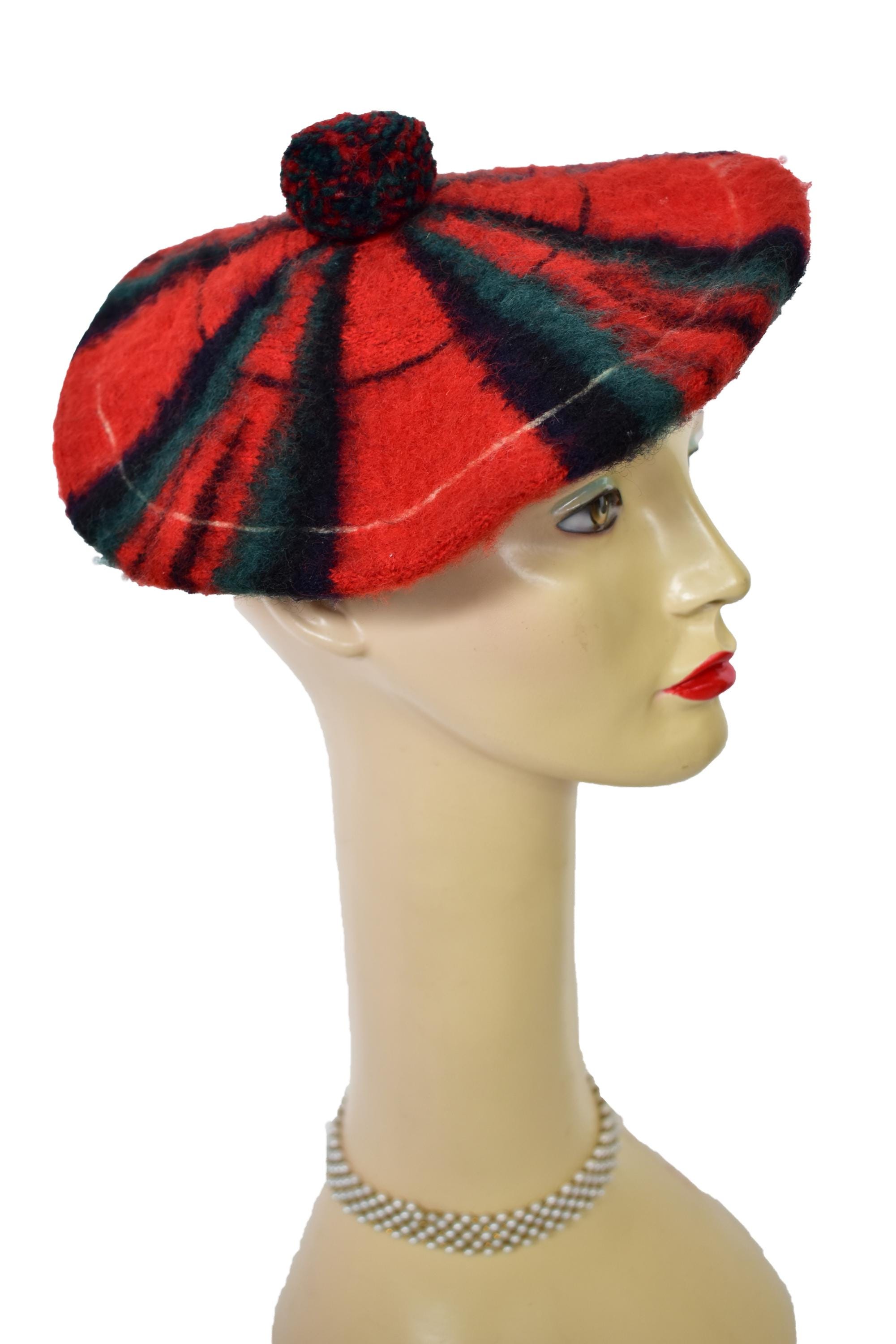 Forties Royal Stewart Tartan Beret 100% Wool 40