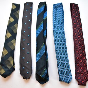 60’s ties slim Jim new retro striped burgundy preppy new vintage