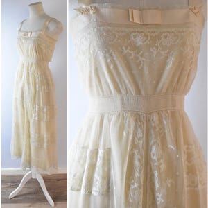 Edwardian lace wedding dress with under slip vintage bride registry office