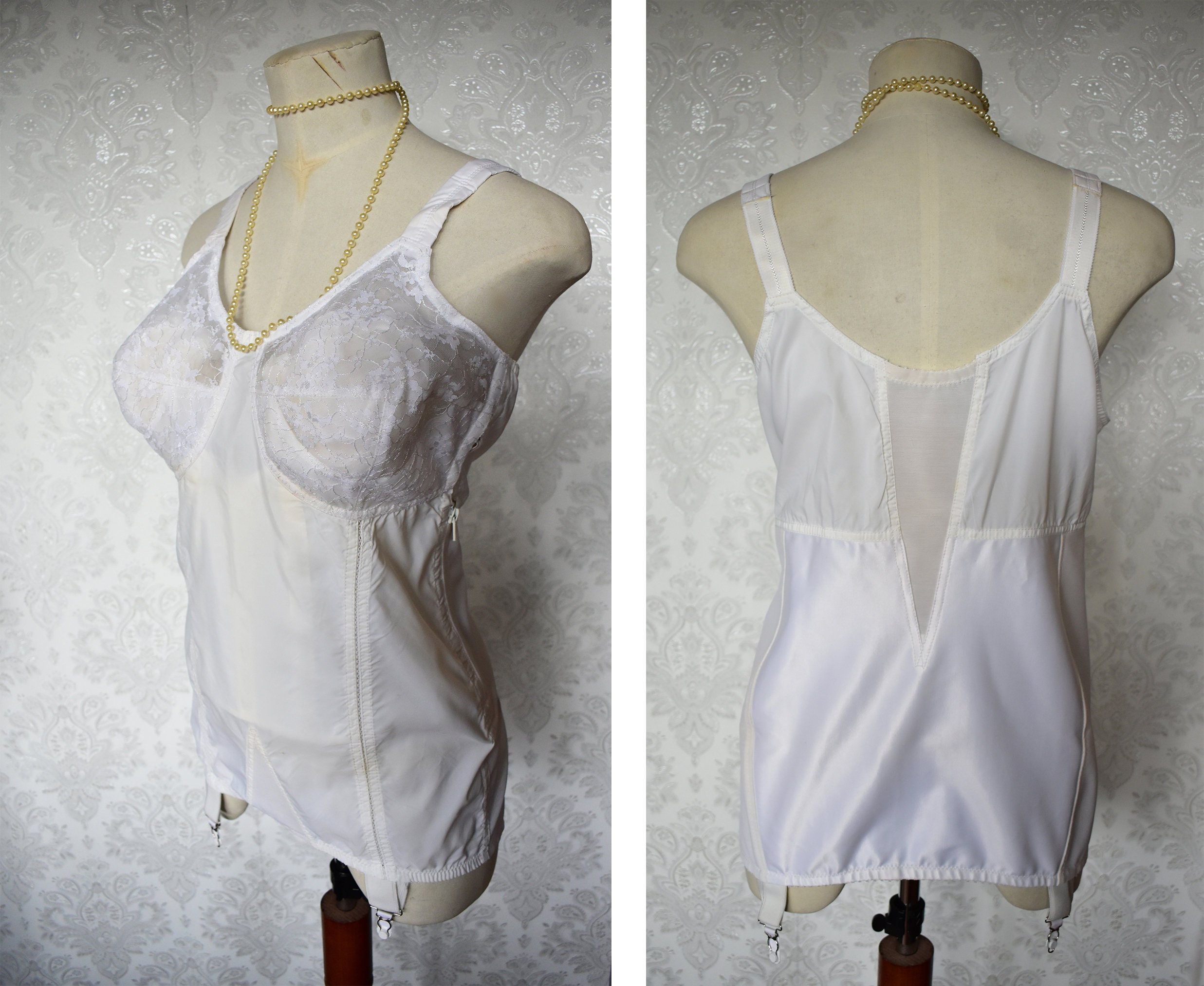 Vintage Full Body Girdle Nu-back All in One Shapewear Dead Stock With Tags  Cortland Corset Co. Sz 36B Pin up Corsalette 