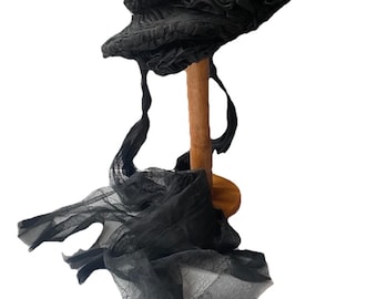 Original Victorian hat gothic wedding steam punk mourning black