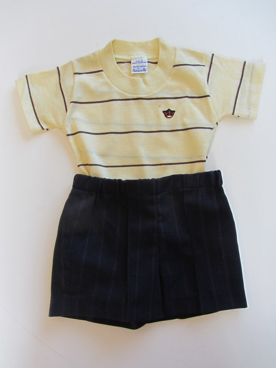 40's 50's retro kids T shirt top & shorts age 2 ye