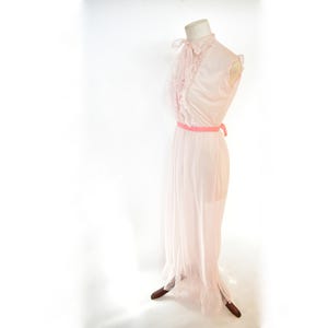 50&#39;s pink nightgown sheer see through new with tags large 36&quot;