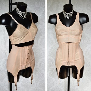 3 piece Bra & Girdle Set 30&#39;s Vintage Burlesque Collectors boudoir
