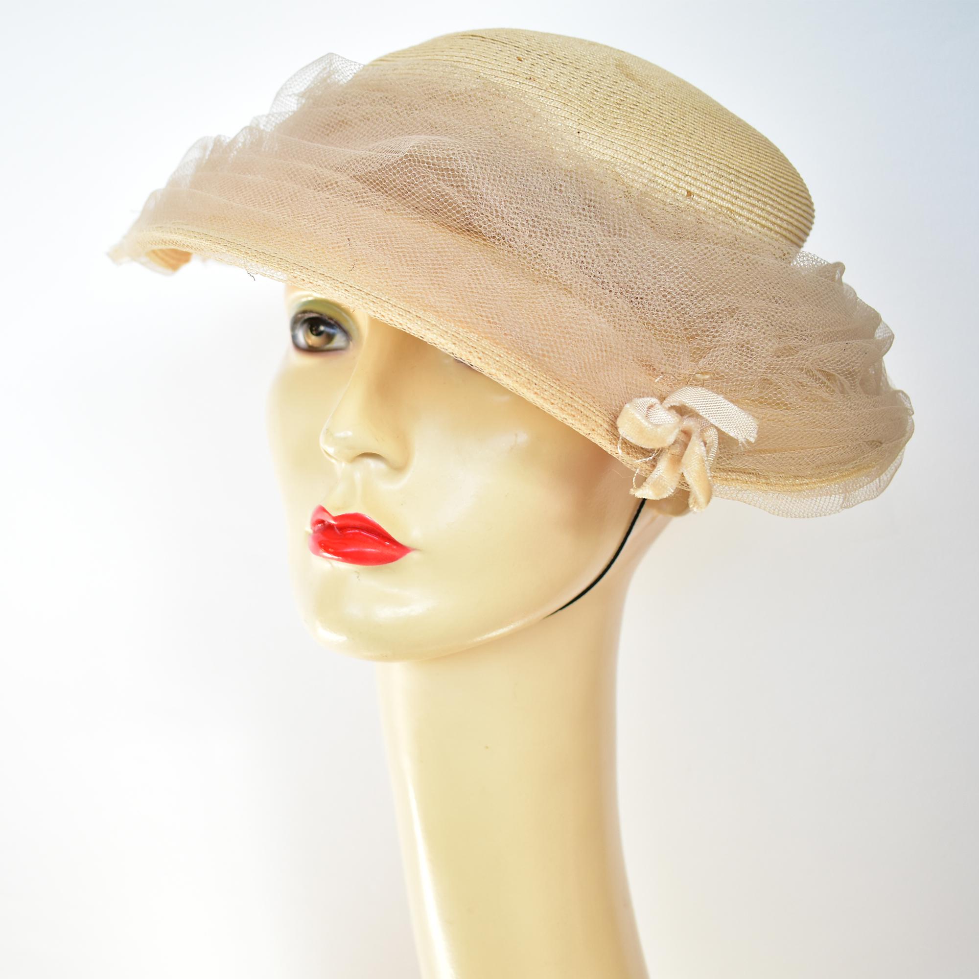 Vintage 1930s Elegant Cream Bumper Hat 1930s Cream Hat - Etsy main image 2