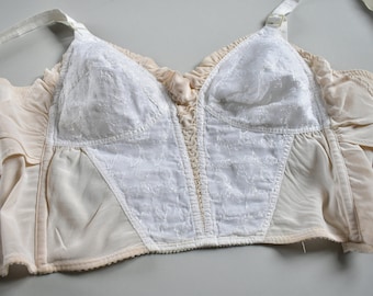 50’s bra playtex living 40 B large white cream vintage