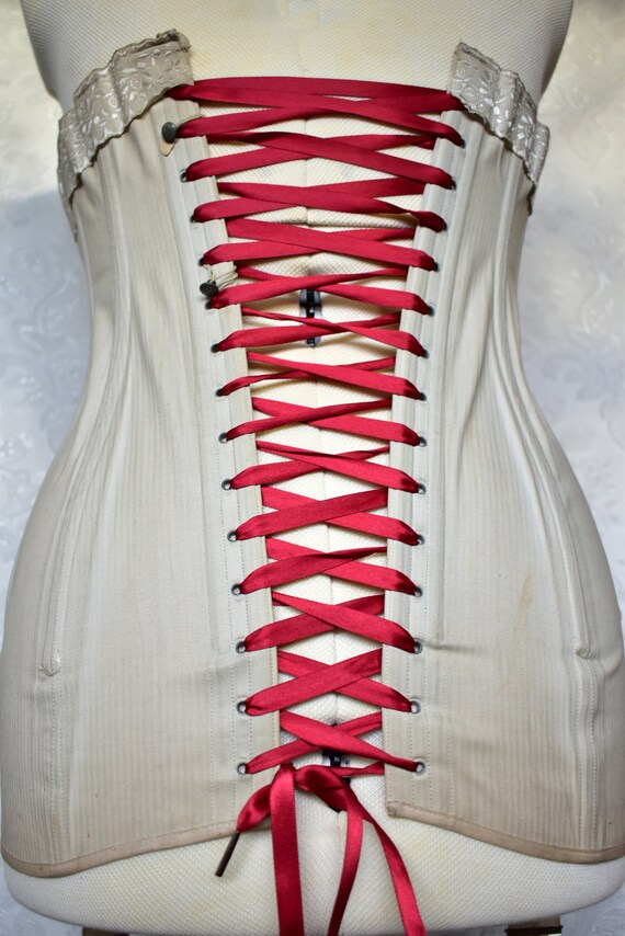 Titanic era corset hip smoothing Edwardian cotton… - image 4
