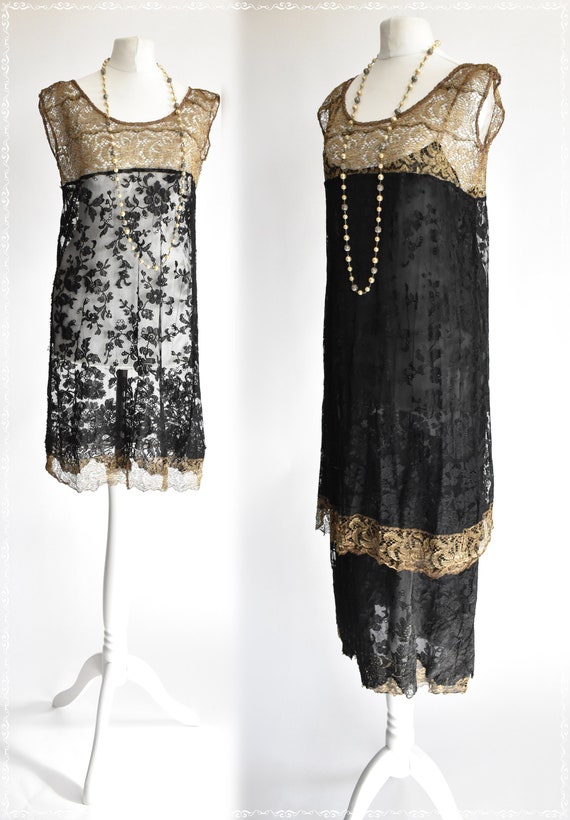 Wearable flapper dress two parts original 20's sil