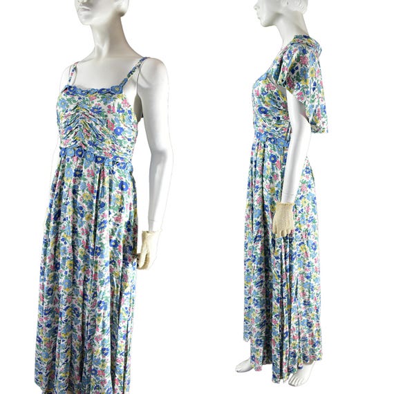 Rare 1930s Moygashel Irish Linen Dress W/ Capelet Vintage Art