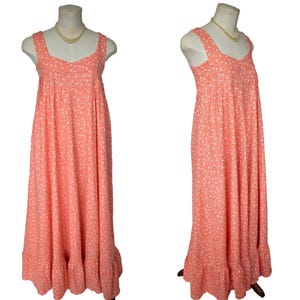 Made in Wales Laura Ashley vintage dress ditsy floral peach summer prairie 70&#39;s 10