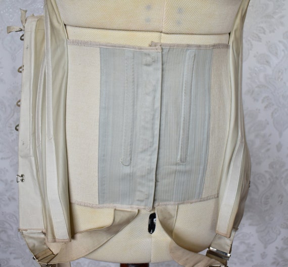 Titanic era corset hip smoothing Edwardian cotton… - image 8