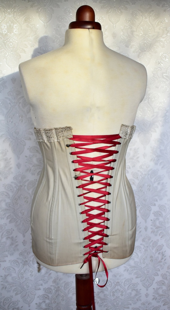 Titanic era corset hip smoothing Edwardian cotton… - image 2